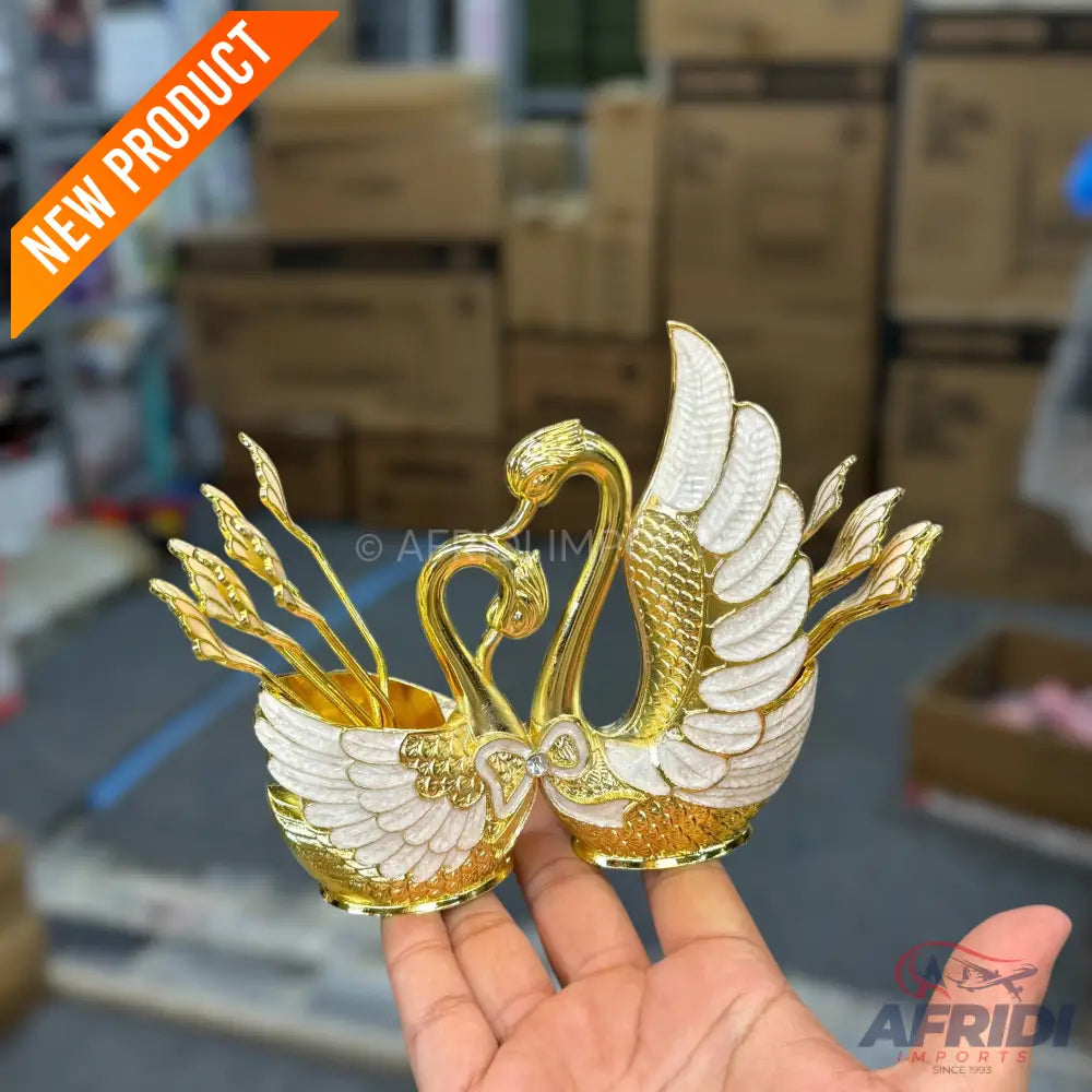 12-Piece Swan Cutlery Set (Spoons & Forks with Holder)