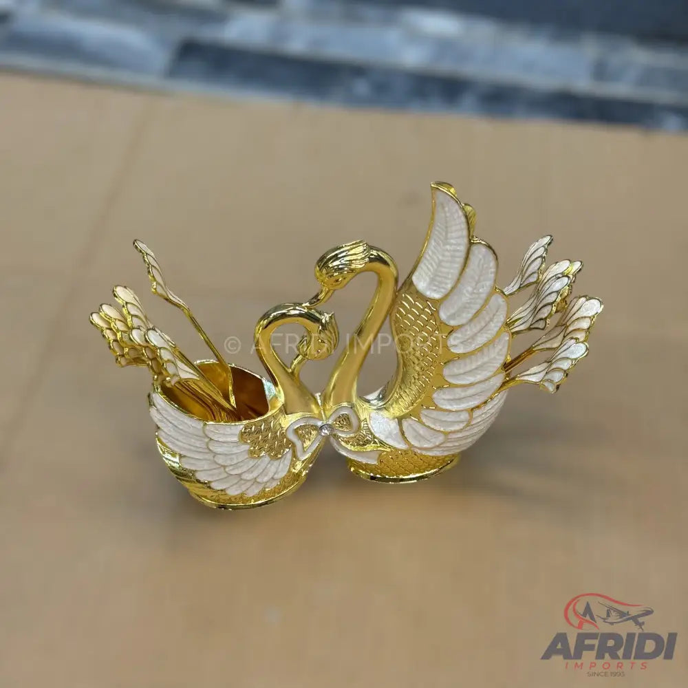 12-Piece Swan Cutlery Set (Spoons & Forks with Holder)