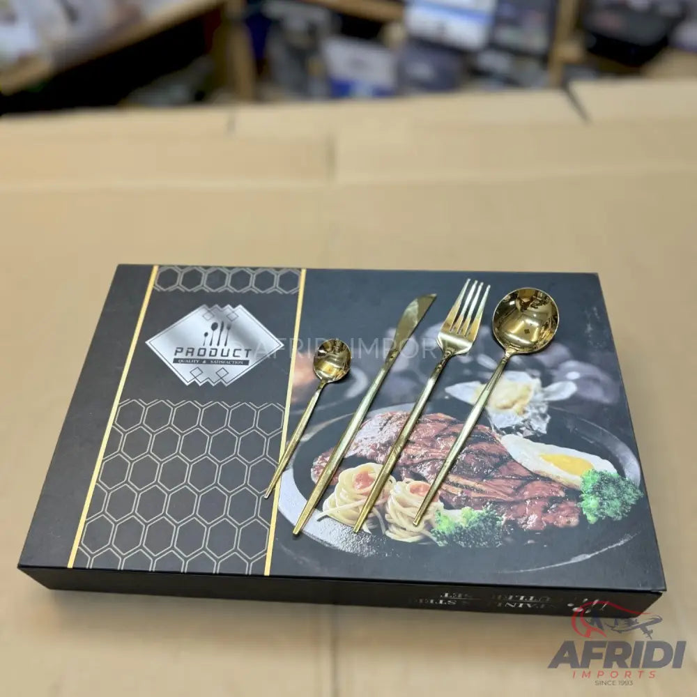 24 Piece Luxury Stainless Steel Cutlery Set - High Quality Lot Import