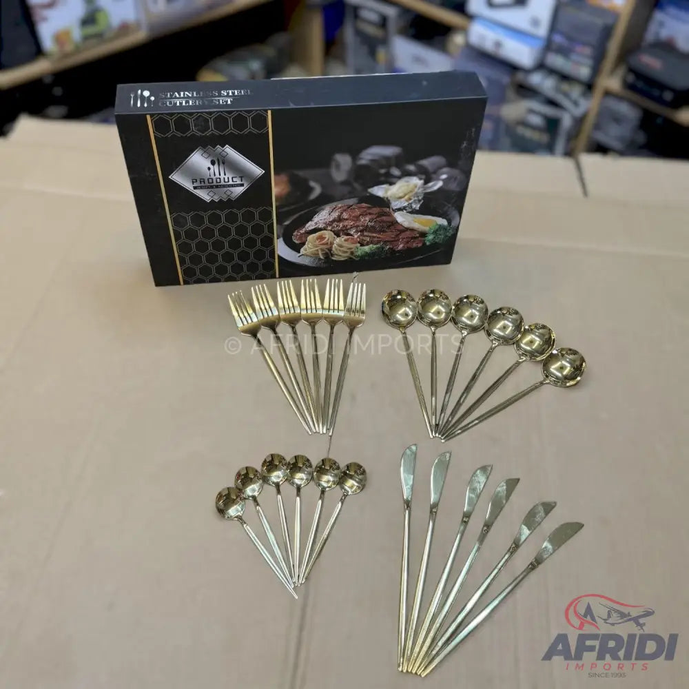 24 Piece Luxury Stainless Steel Cutlery Set - High Quality Lot Import