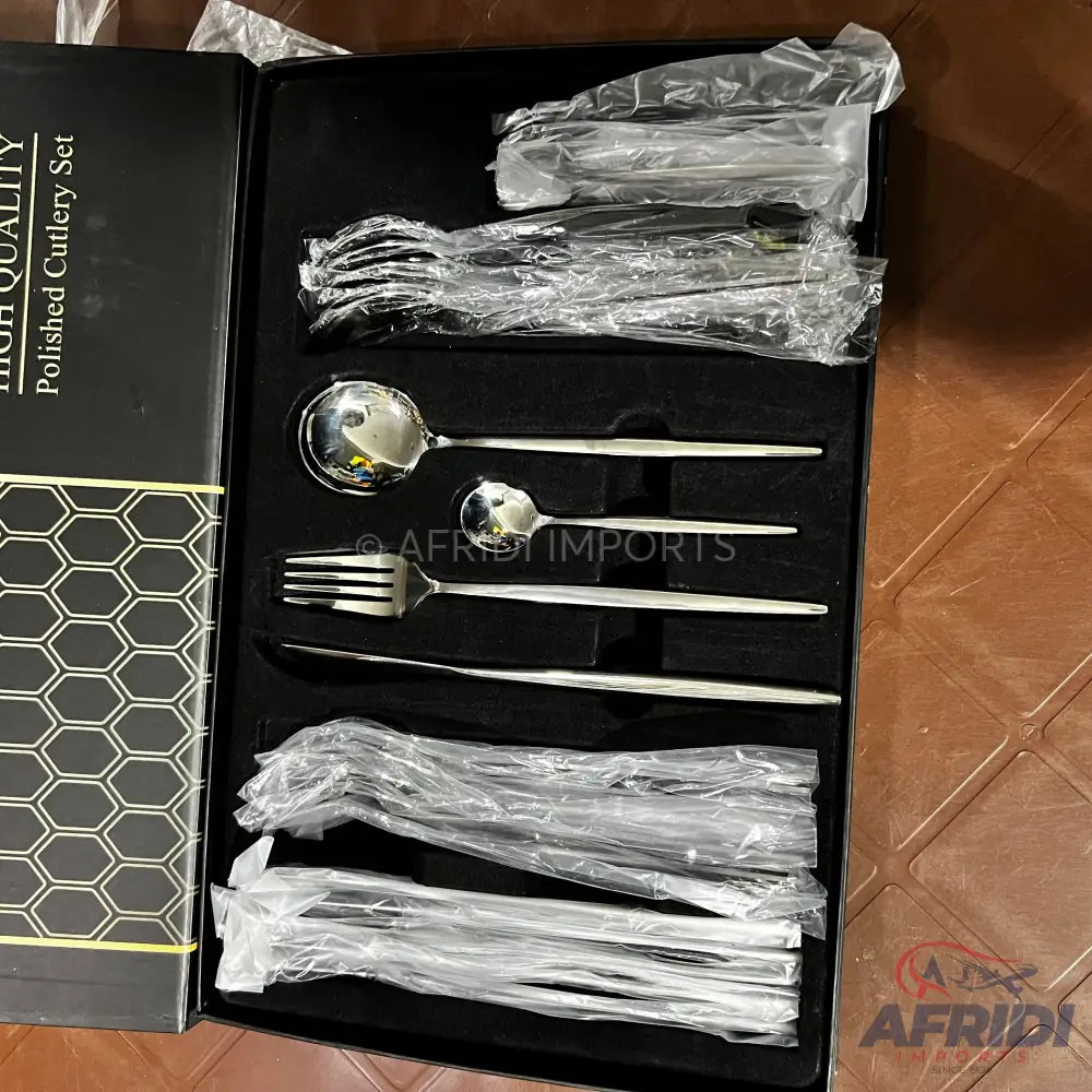 24 Piece Luxury Stainless Steel Cutlery Set - High Quality Lot Import
