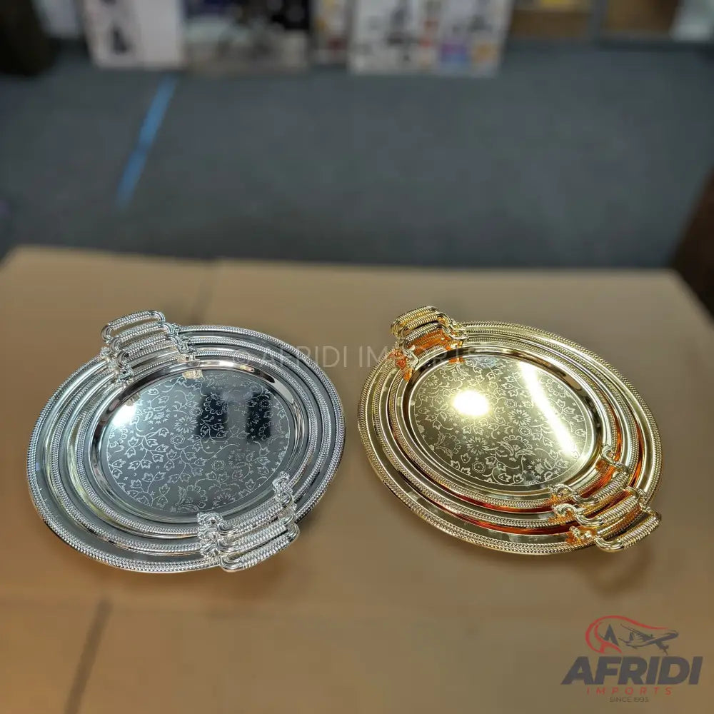 3 Piece Round Luxury Serving Trays