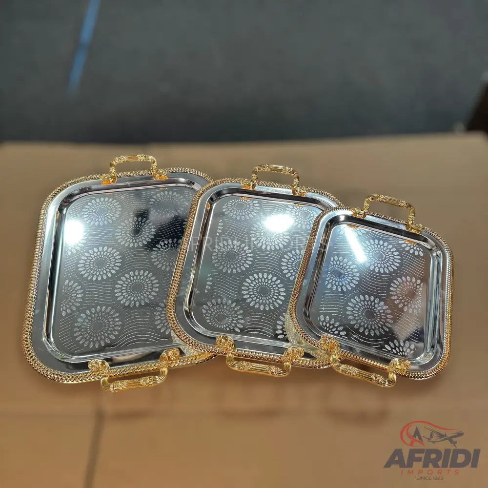 3 Piece Square Luxury Serving Trays