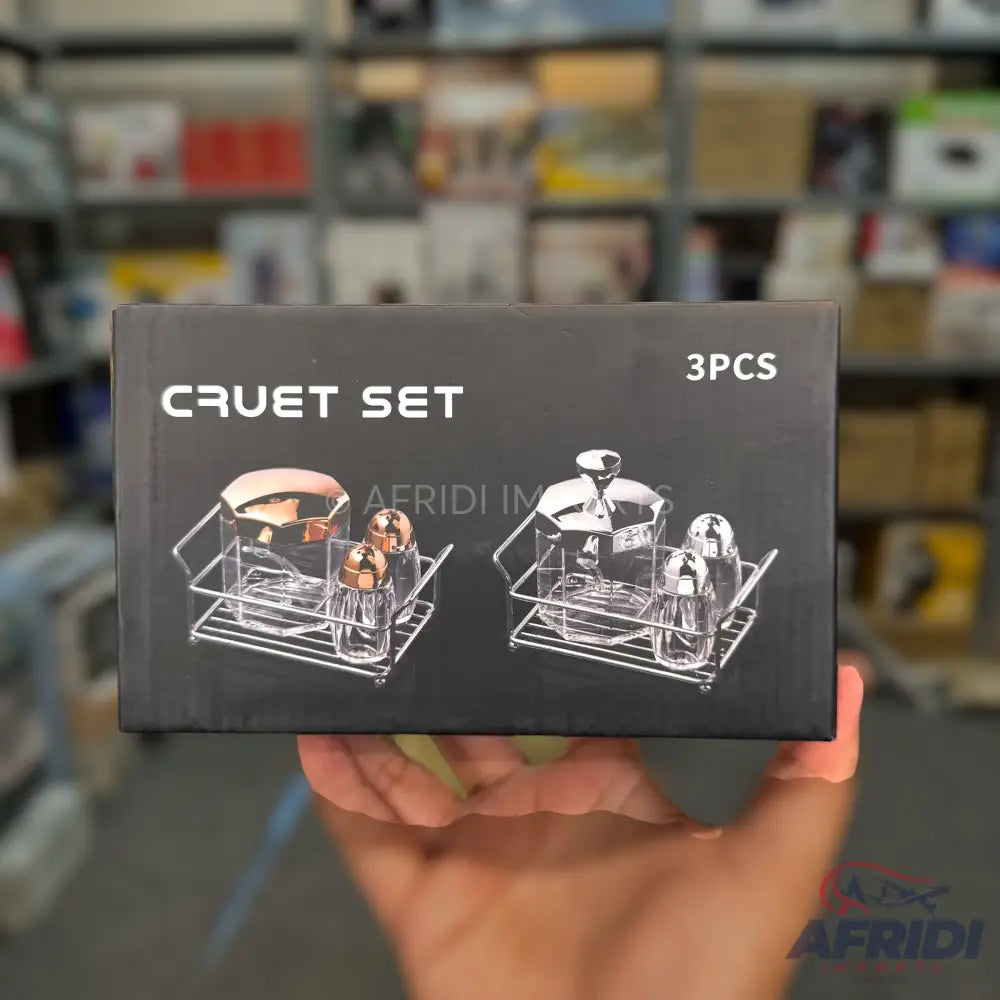 Acrylic 3 Piece Cruet Set