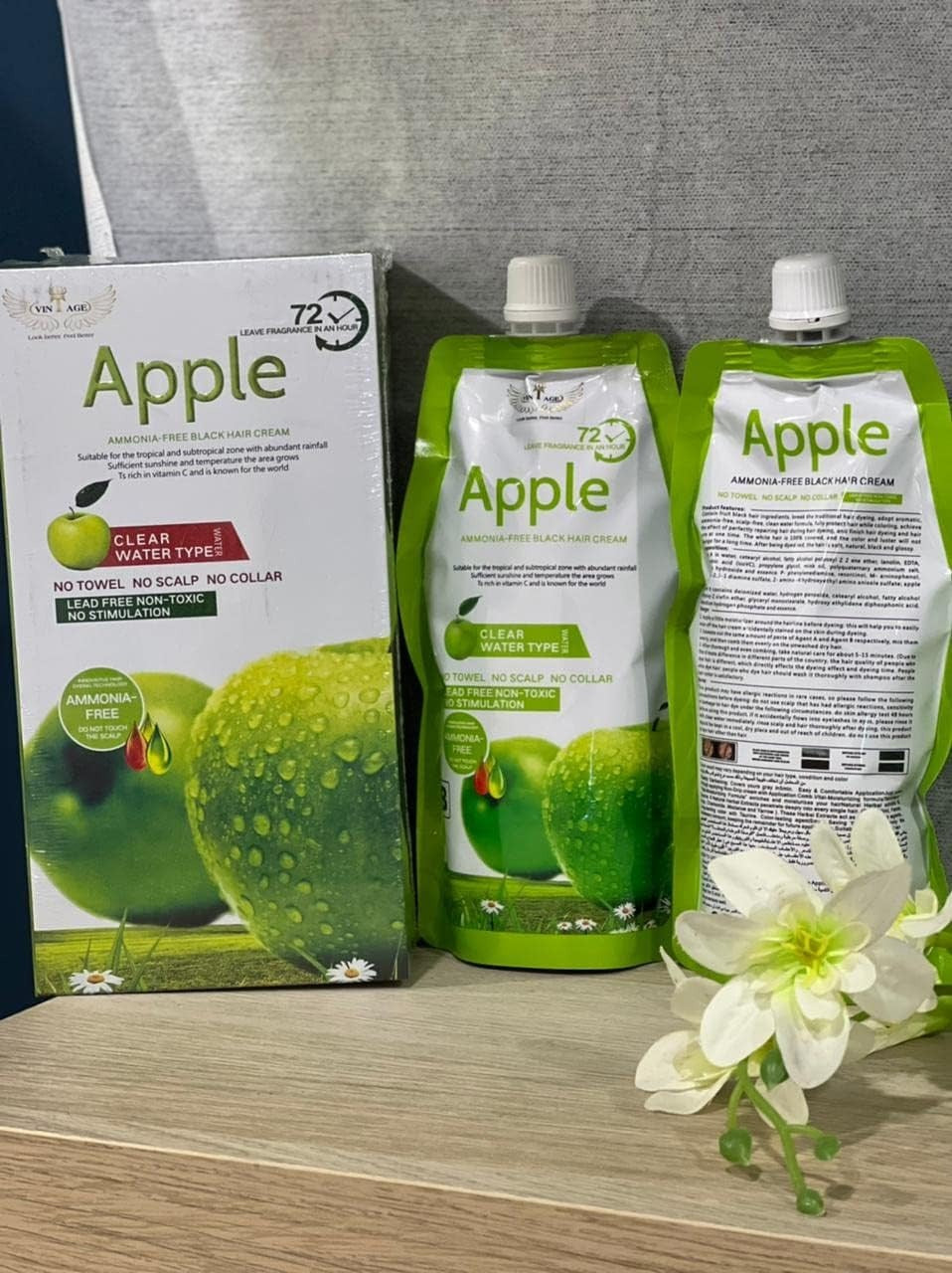 100% Original Apple Hair Color (Dark Brown & Black)
