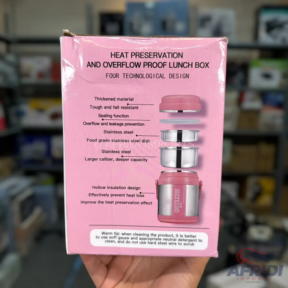 Smile 1.4L Stainless Steel Lunch Box