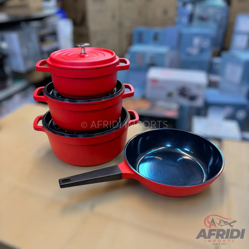 Uakeen 7pcs Cookware Set with Aluminum Lid