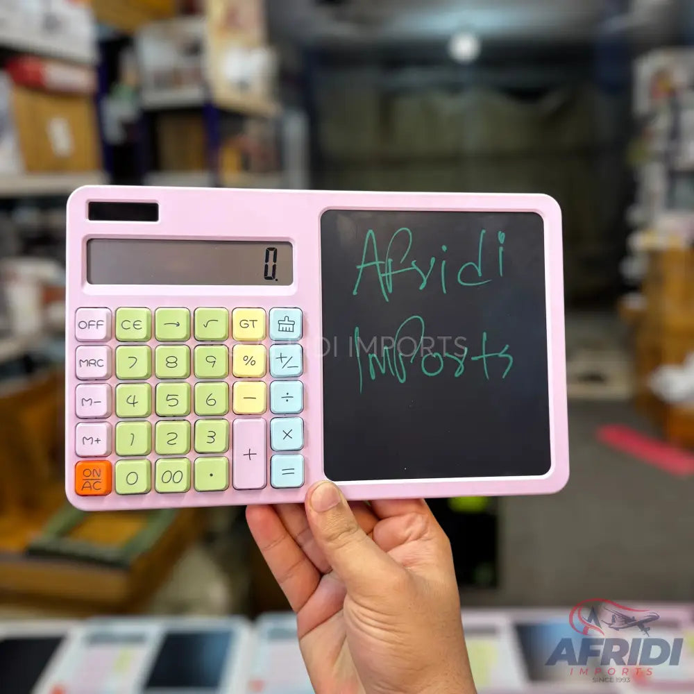 Unique Calculator with Re-useable Notepad - (Random Color)