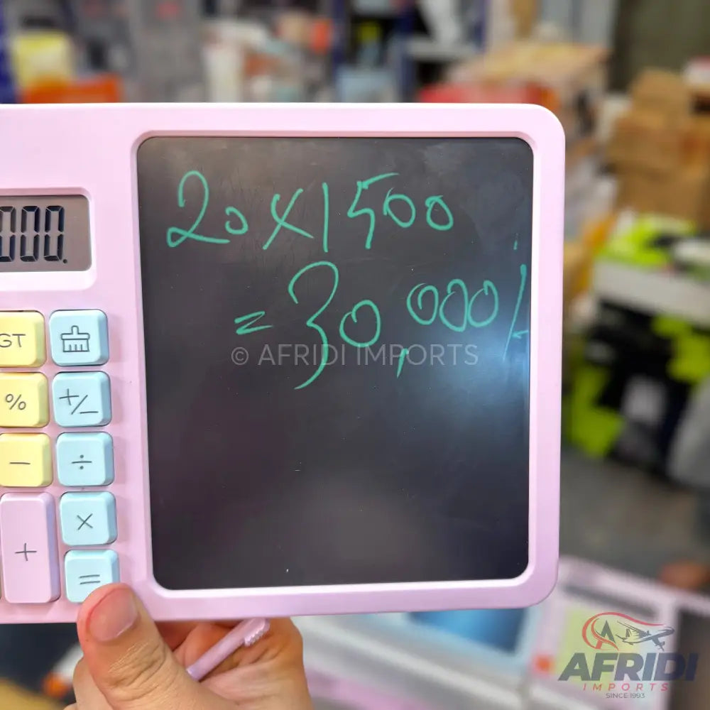 Unique Calculator with Re-useable Notepad - (Random Color)