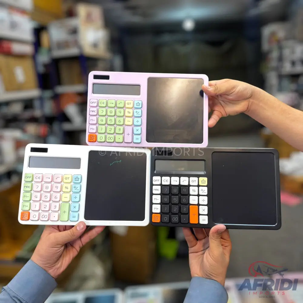 Unique Calculator with Re-useable Notepad - (Random Color)