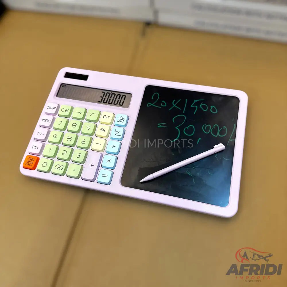 Unique Calculator with Re-useable Notepad - (Random Color)